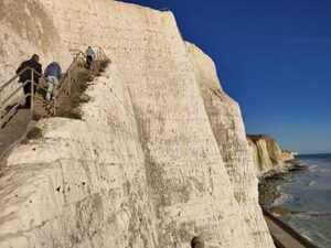 Steps down cliff face